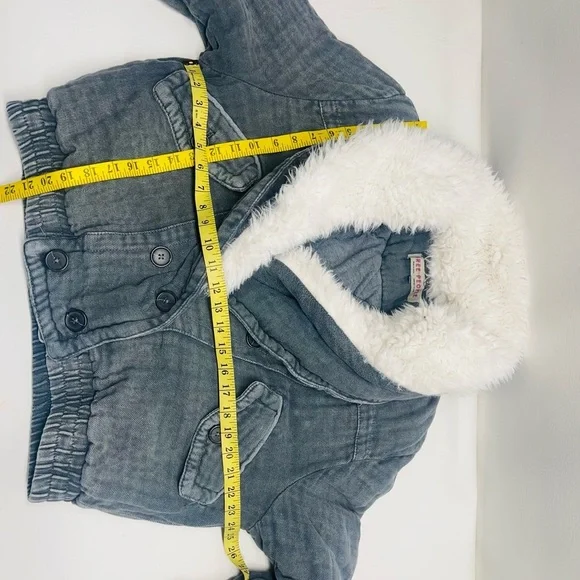 Free people womens crop jacket winter size Small collar removible - Picture 3 of 10